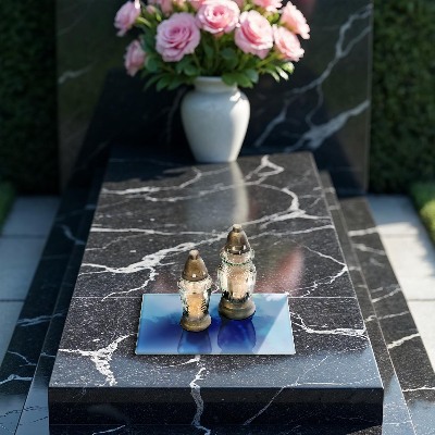 Base para velas de cemitério Cor azul