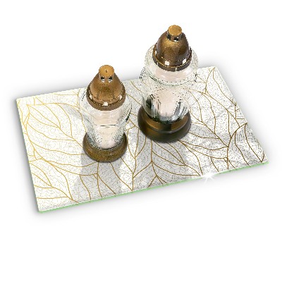 Base para velas de cemitério Padrão de folha de arte de linha