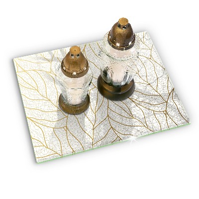 Base para velas de cemitério Padrão de folha de arte de linha