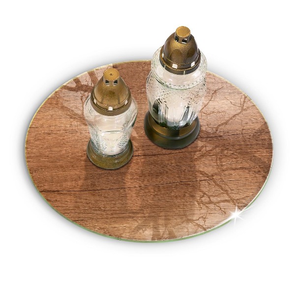 Base para velas de cemitério redondas Textura de madeira