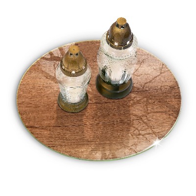 Base para velas de cemitério redondas Textura de madeira