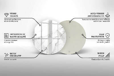 Base para velas de cemitério redondas Textura de mármore elegante