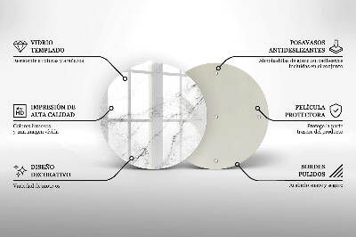 Base para velas de cemitério redondas Textura de mármore elegante