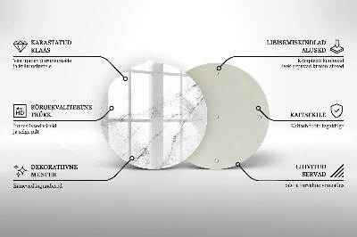 Base para velas de cemitério redondas Textura de mármore elegante