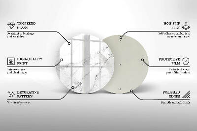 Base para velas de cemitério redondas Textura de mármore elegante
