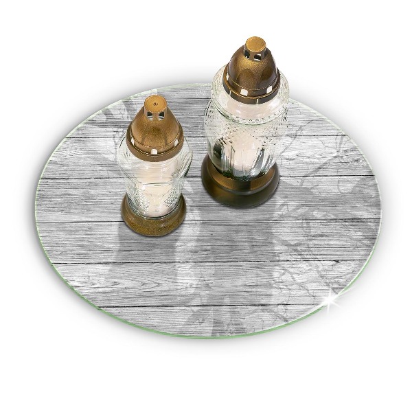 Base para velas de cemitério redondas Tábuas de madeira velhas