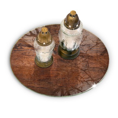 Base para velas de cemitério redondas Placa de madeira escura