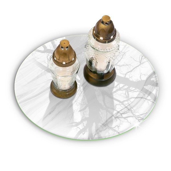 Base para velas de cemitério redondas Mármore delicado