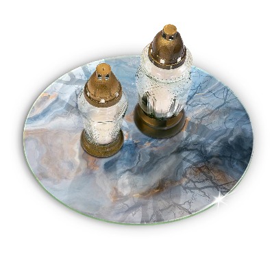 Base para velas de cemitério redondas Textura de mármore