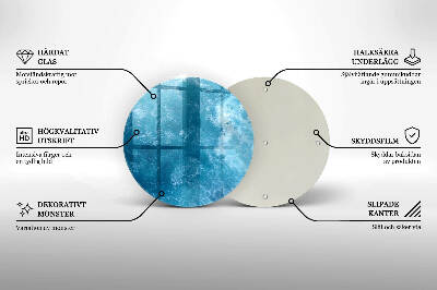 Base para velas de cemitério redondas Água azul