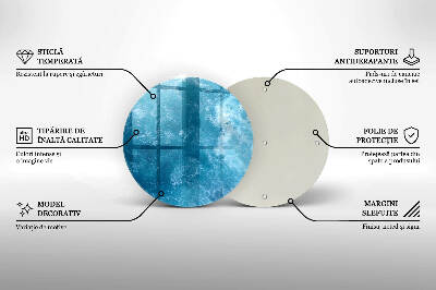Base para velas de cemitério redondas Água azul