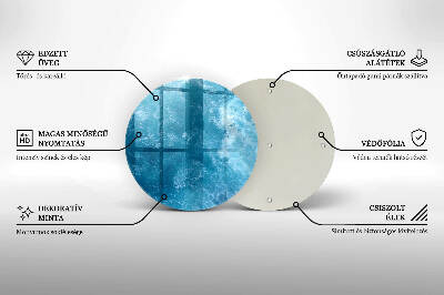 Base para velas de cemitério redondas Água azul