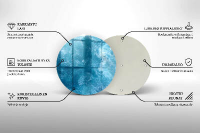 Base para velas de cemitério redondas Água azul