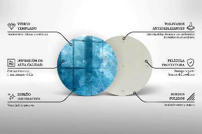 Base para velas de cemitério redondas Água azul