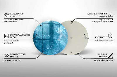 Base para velas de cemitério redondas Água azul