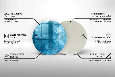 Base para velas de cemitério redondas Água azul