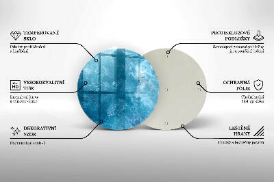 Base para velas de cemitério redondas Água azul