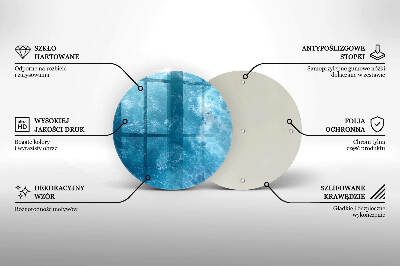 Base para velas de cemitério redondas Água azul