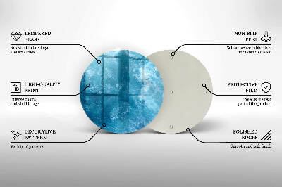 Base para velas de cemitério redondas Água azul