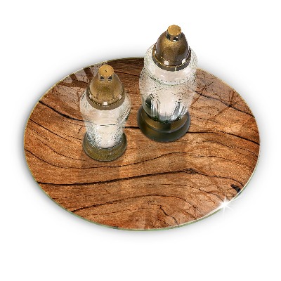 Base para velas de cemitério redondas Textura de prancha de madeira