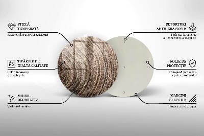 Base para velas de cemitério redondas Anéis de árvores de madeira
