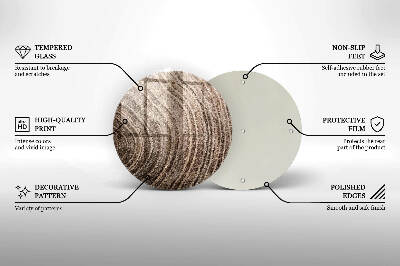 Base para velas de cemitério redondas Anéis de árvores de madeira