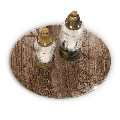 Base para velas de cemitério redondas Textura de madeira