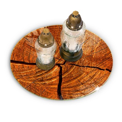 Base para velas de cemitério redondas Estrutura do tronco de madeira