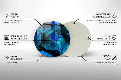 Base para velas de cemitério redondas Folhas de vegetação da selva