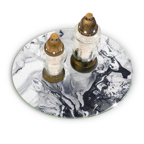 Base para velas de cemitério redondas Abstração de tinta