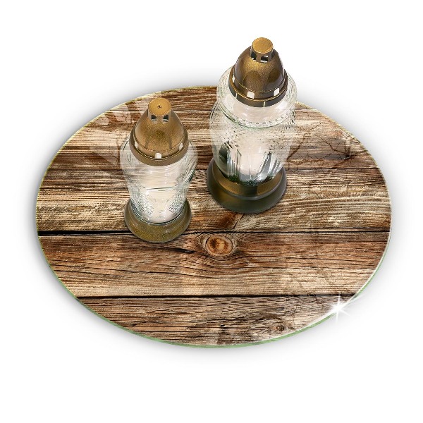 Base para velas de cemitério redondas Textura de prancha de madeira