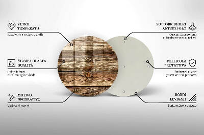 Base para velas de cemitério redondas Textura de prancha de madeira