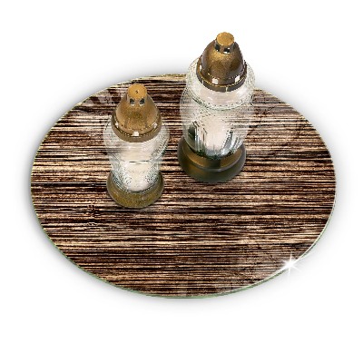 Base para velas de cemitério redondas Textura de madeira