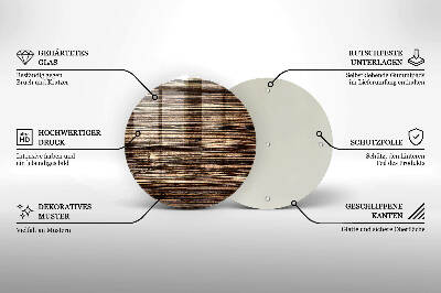 Base para velas de cemitério redondas Textura de madeira