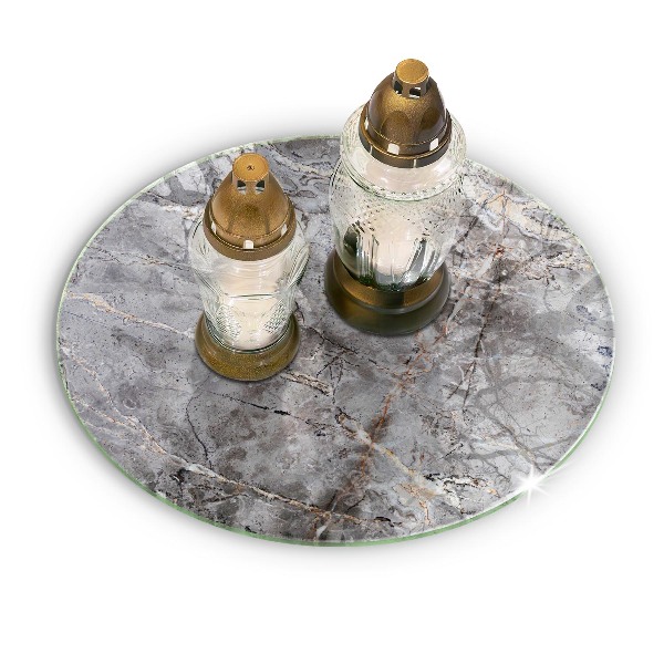 Base para velas de cemitério redondas Textura de pedra