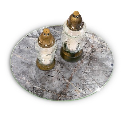 Base para velas de cemitério redondas Textura de pedra