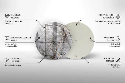 Base para velas de cemitério redondas Textura de pedra