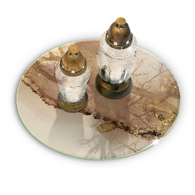Base para velas de cemitério redondas Ouro abstrato