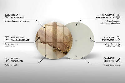 Base para velas de cemitério redondas Ouro abstrato