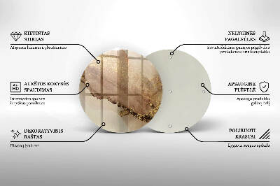 Base para velas de cemitério redondas Ouro abstrato