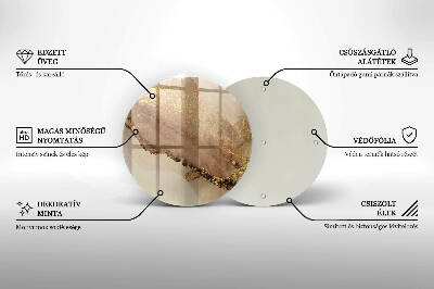 Base para velas de cemitério redondas Ouro abstrato