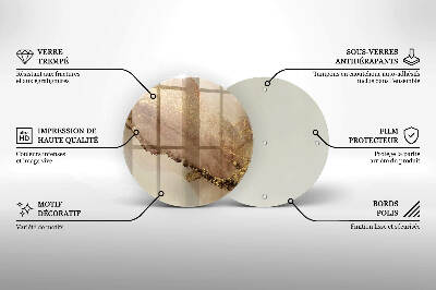Base para velas de cemitério redondas Ouro abstrato