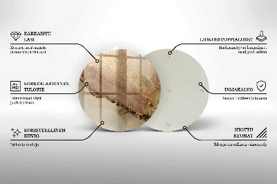Base para velas de cemitério redondas Ouro abstrato