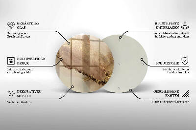 Base para velas de cemitério redondas Ouro abstrato