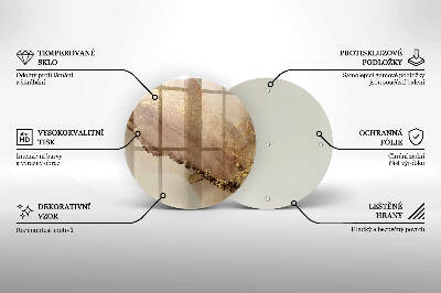 Base para velas de cemitério redondas Ouro abstrato