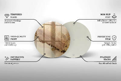 Base para velas de cemitério redondas Ouro abstrato