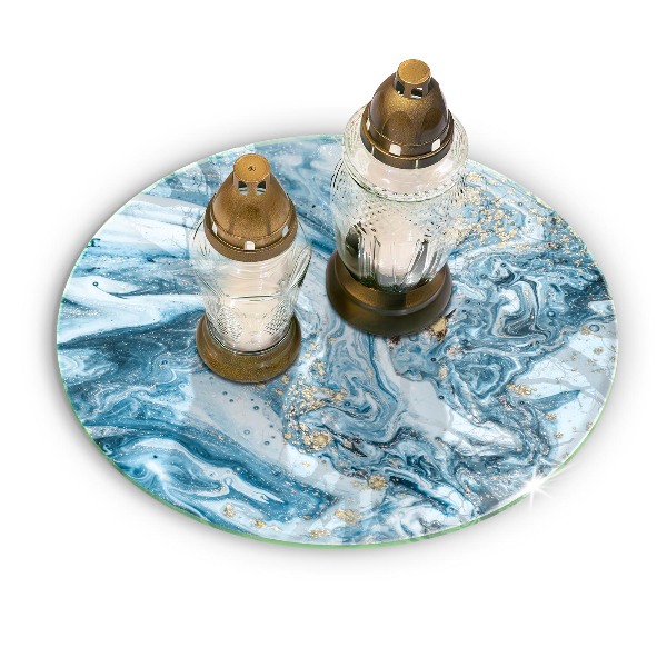 Base para velas de cemitério redondas Estrutura com ouro