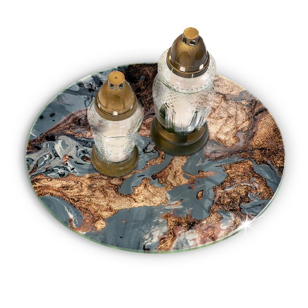 Base para velas de cemitério redondas Estrutura de rocha dourada