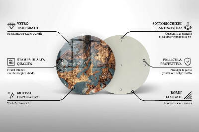 Base para velas de cemitério redondas Estrutura de rocha dourada