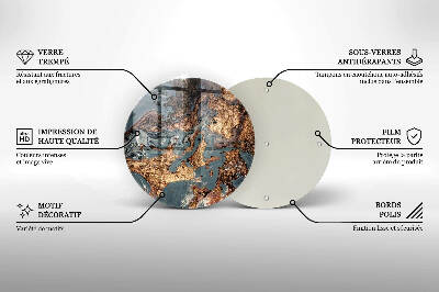Base para velas de cemitério redondas Estrutura de rocha dourada